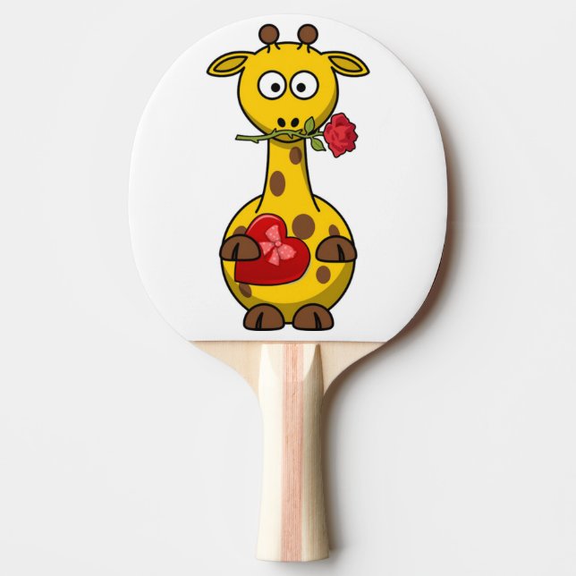 "HAPPY VALENTINS DAY" GIRAFFE PINGISRACKET (Framsidan)