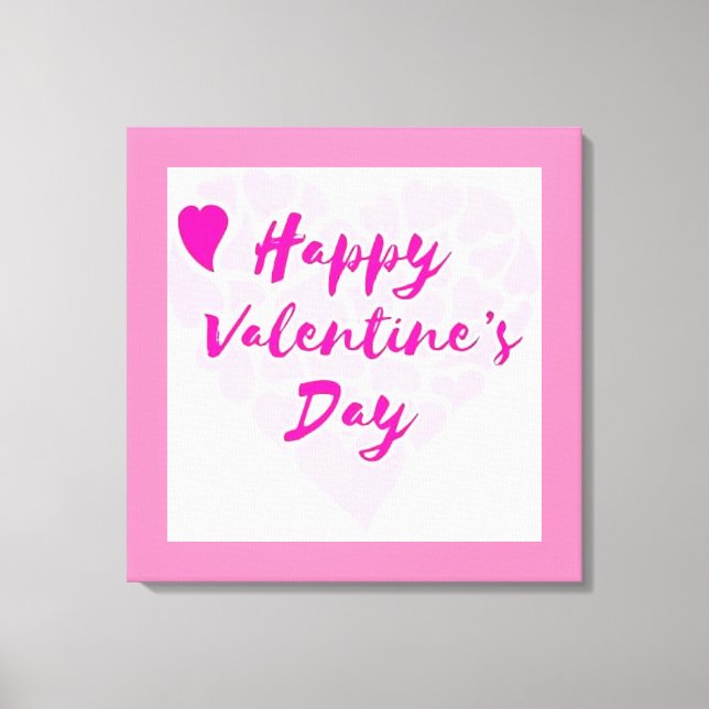 "HAPPY VALENTINS DAY" HJÄRTA CANVASTRYCK (Framsida)