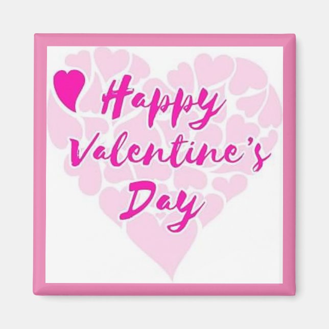 "HAPPY VALENTINS DAY" HJÄRTA MAGNET (Framsidan)