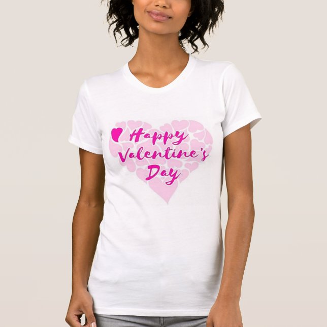 "HAPPY VALENTINS DAY" HJÄRTA T SHIRT (Framsida)