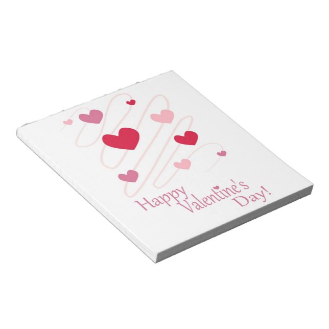 "HAPPY VALENTINS DAY"-HJÄRTOR ANTECKNINGSBLOCK (Vinklad)