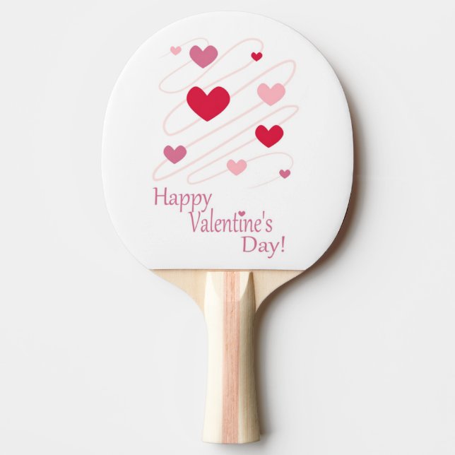 "HAPPY VALENTINS DAY"-HJÄRTOR PINGISRACKET (Framsidan)