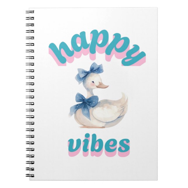 Happy Vibes Duck Notebook Anteckningsbok (Framsidan)