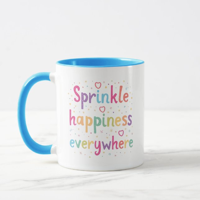 Happy Vibes Sprinkle Happiness Confetti Art Mugg (Vänster)