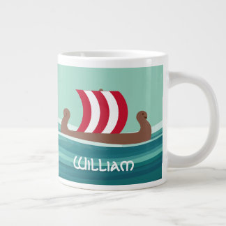 Happy Viking Ship Jumbo Mugg