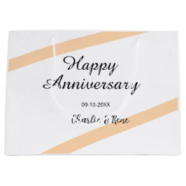 Happy wedding anniversary orange pastel lines name