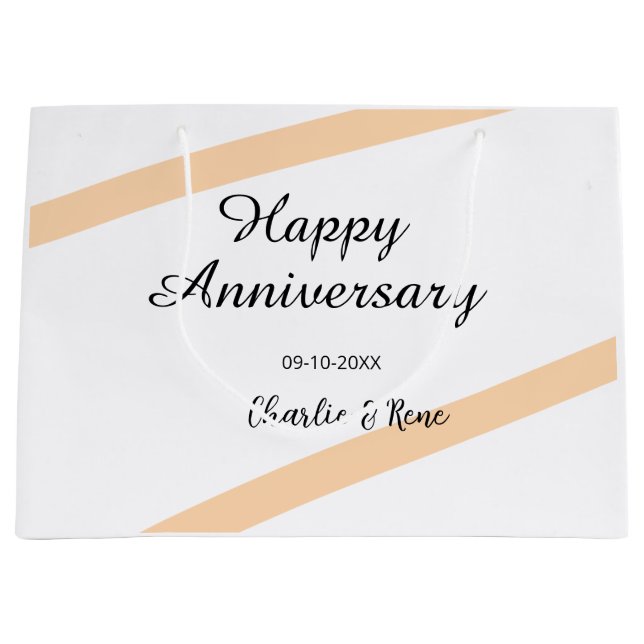 Happy wedding anniversary orange pastel lines name (Framsidan)