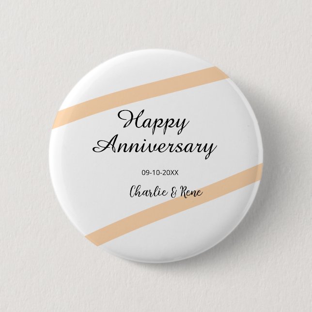 Happy wedding anniversary orange pastel lines name knapp (Framsida)