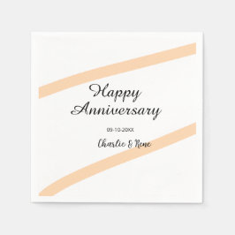 Happy wedding anniversary orange pastel lines name pappersservett
