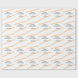 Happy wedding anniversary orange pastel lines name presentpapper
