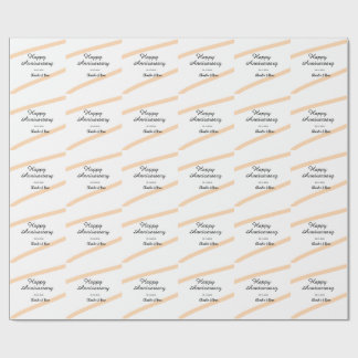 Happy wedding anniversary orange pastel lines name presentpapper