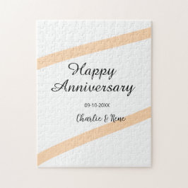 Happy wedding anniversary orange pastel lines name pussel