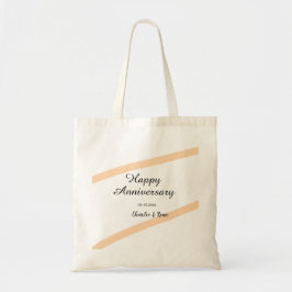 Happy wedding anniversary orange pastel lines name tygkasse