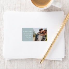 Happy Wedding Couple Photo Return Address Adressetikett