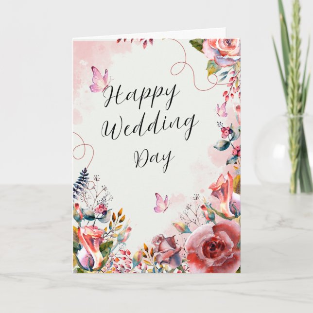 Happy Wedding Day  Kort (Framsida)
