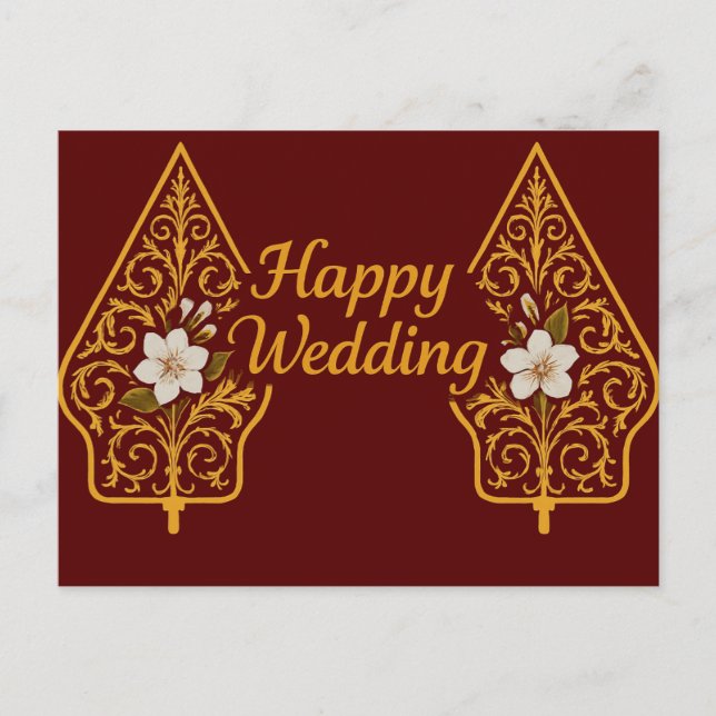 Happy Wedding Postcards  Vykort (Framsida)