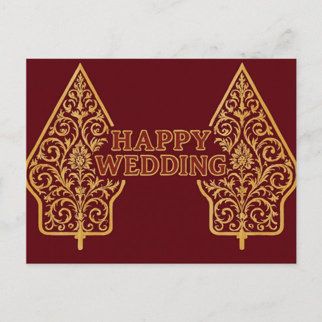 Happy Wedding Postcards  Vykort (Framsida)