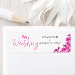 Happy Wedding Romantic Floral Wedding Returadress Etikett