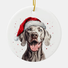 Happy Weimaraner Dog Christmas Personalized Julgransprydnad Keramik