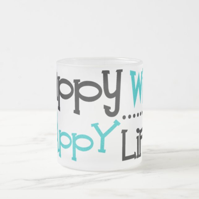 Happy Wife, happy Life-Tasse Frostad Glasmugg (Center)