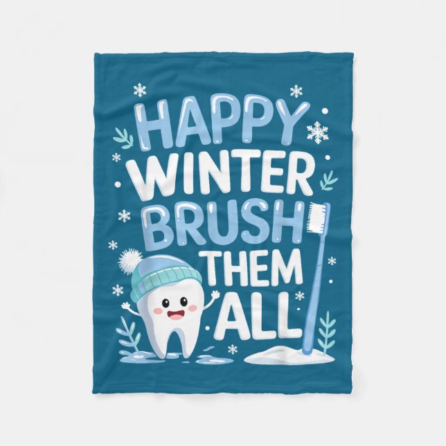 Happy Winter Bruhem All Teeth Dental Dentist Chris Fleecefilt (Framsidan)