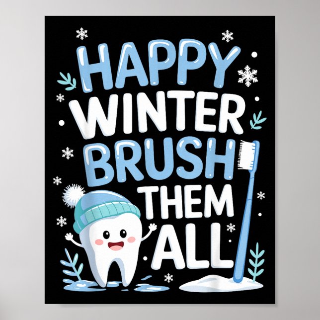 Happy Winter Bruhem All Teeth Dental Dentist Chris Poster (Framsidan)