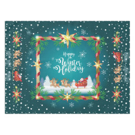 Happy Winter Holiday Snowy Fairy Tale with Santa