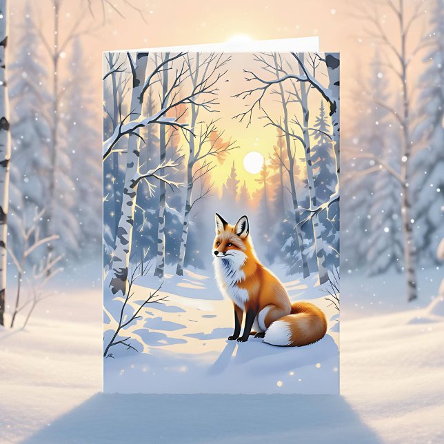 Happy Winter Solstice | Fox in Snow Kort (Skapare uppladdad)
