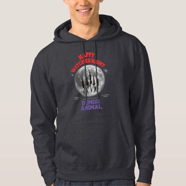 happy witches night demon animal hoodie (Framsida)