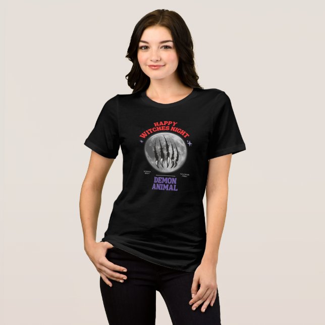 happy witches night demon animal t shirt (Framsida Full)