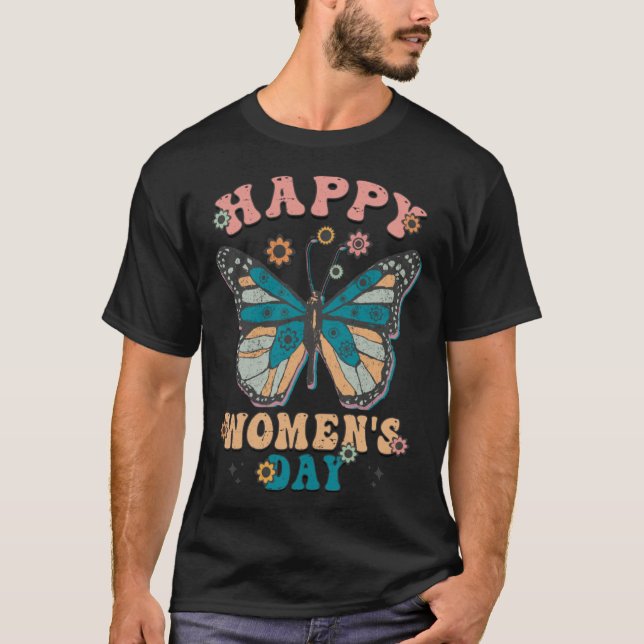 Happy Women s Day 8 March International Womens Day T Shirt (Framsida)