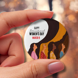 Happy Women's Day  Sunset Women Profile Button  Knapp