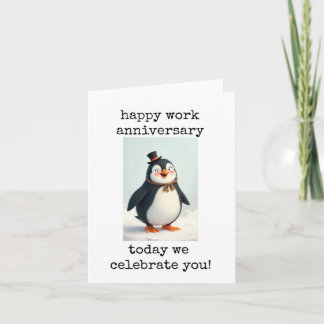 Happy Work Anniversary, Celebrate You, Penguin  Kort