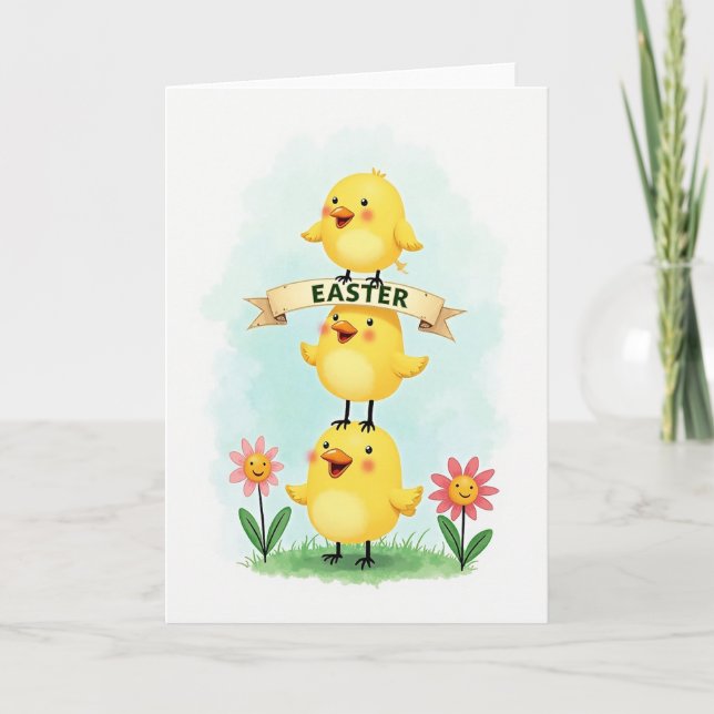 Happy Yellow Birds Celebration Card Kort (Framsida)