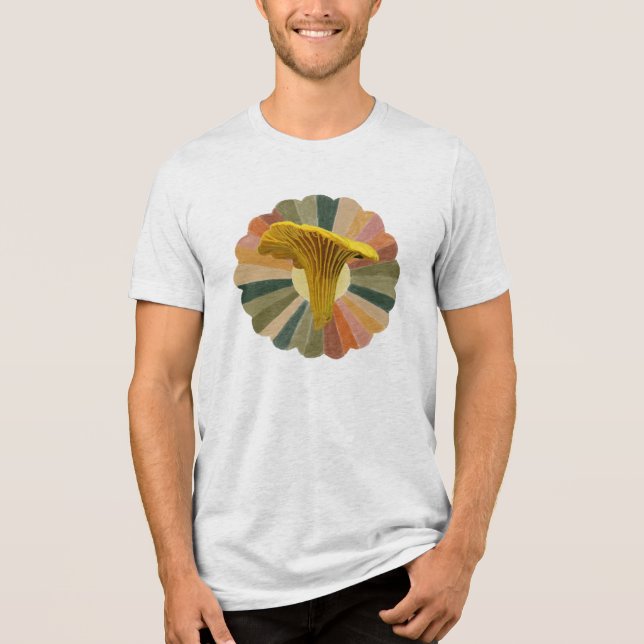 Happy Yellow Chanterelle Mushroom T Shirt (Framsida)