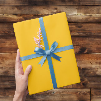 Happy Yellow Minimal Wrapping Paper Roll Presentpapper