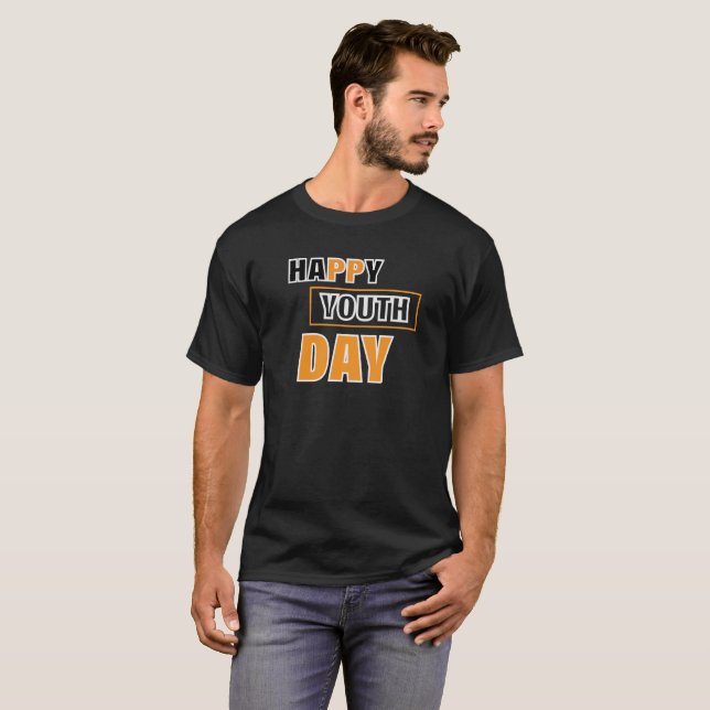 Happy Youth Day T-Shirt Design | Celebrate Energy, (Hel framsida)
