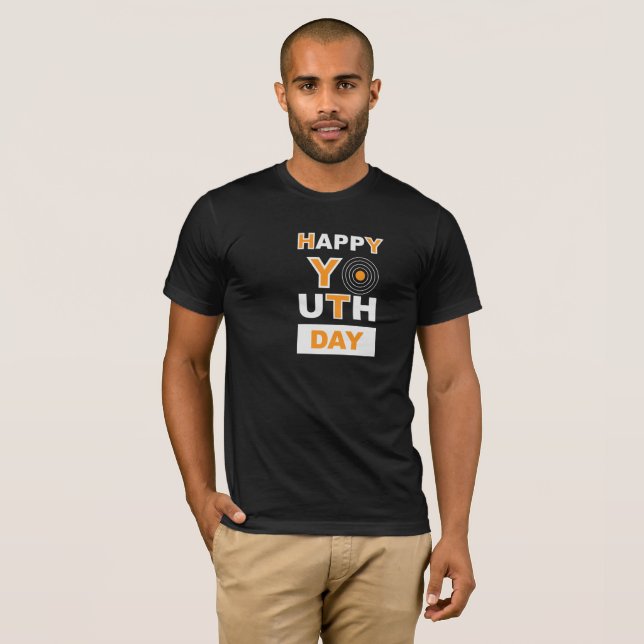 happy youth day  youth day t shirt   (Hel framsida)