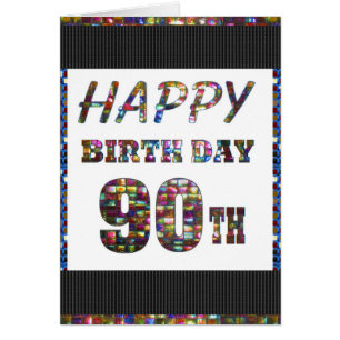 happybirthday 90:e grattis på födelsedagenhälsning hälsningskort