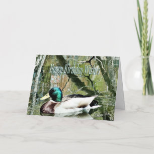 HappyBirthday Mallard card-can change inside words Kort