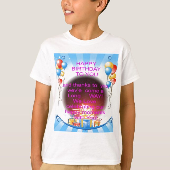 HappyBirthday till dig Tee Shirt (Framsida)