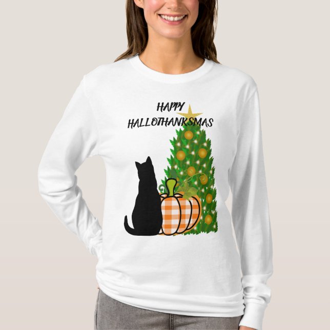 HAPPYHALLOTHANKSMAS SHIRT T SHIRT (Framsida)