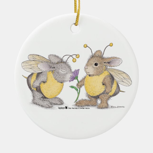 HappyHoppers® prydnad Julgransprydnad Keramik (Framsidan)