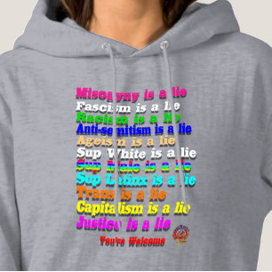 HappyWorkT FASCISM ÄR EN LJUGIT, RAINBOW HUMAN HÖG T Shirt
