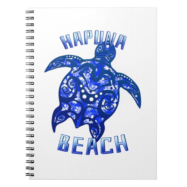 Hapuna Beach Hawaii Vacation Tribal Turtle Anteckningsbok (Framsidan)