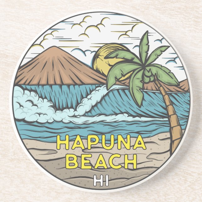 Hapuna Beach Hawaii Vintage Underlägg (Framsidan)