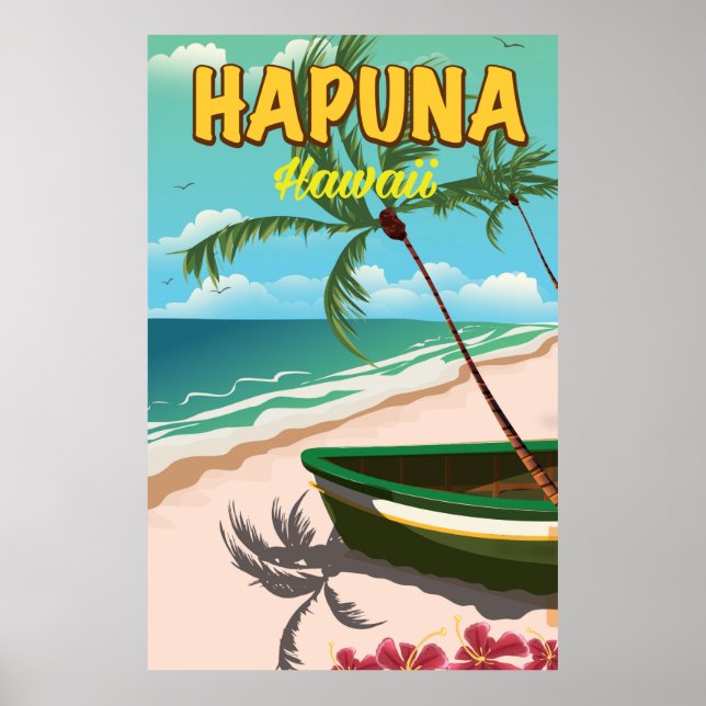 Hapuna Hawaii resemålningaffisch Poster (Framsidan)