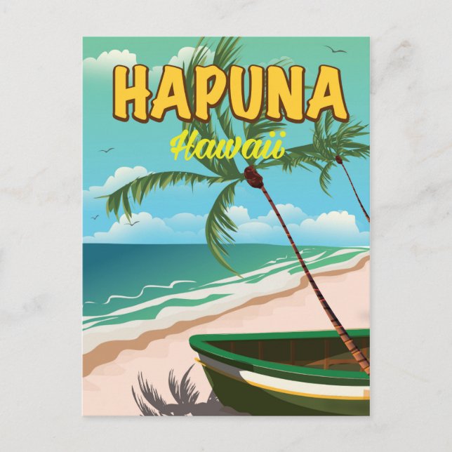 Hapuna Hawaii resemålningaffisch Vykort (Framsida)