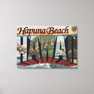 Hapuna strand, Hawaii - stora brevplatser Canvastryck