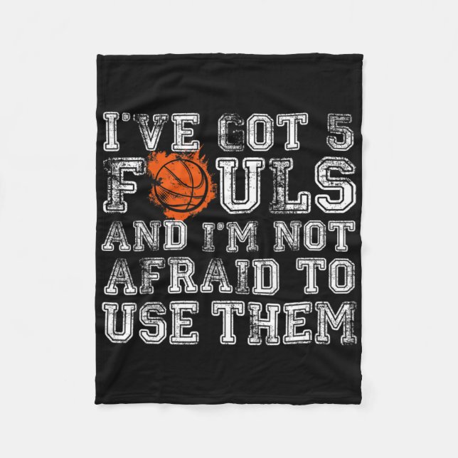 Har 5 Fouls Bysketbyll Gift Manar Women Boys Gi Fleecefilt (Framsidan)